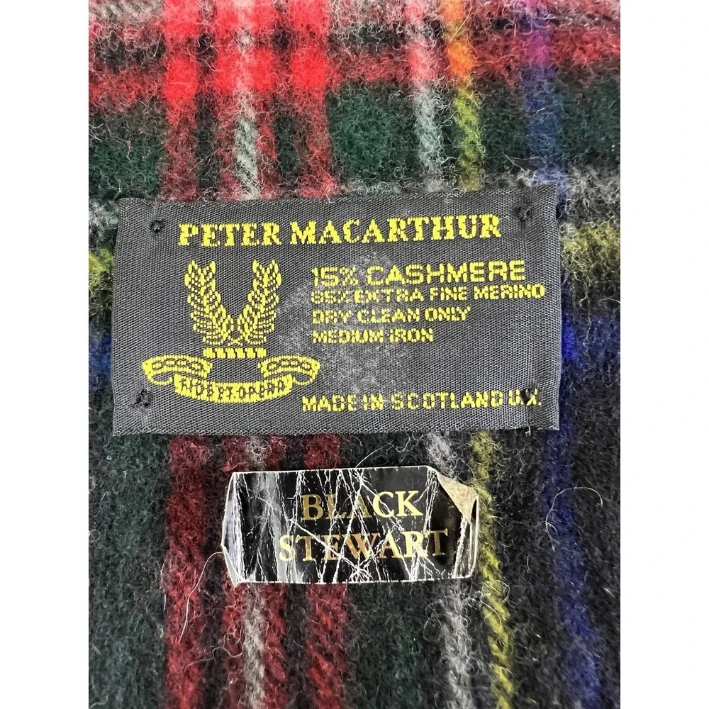 Peter Macarthur Stewart‎ tartan Merino wool & cashmere scarf made in Scotland